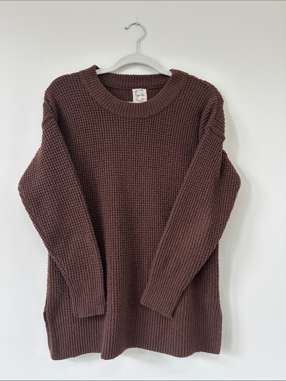Hippie Rose Brown Waffle-Knit Sweater